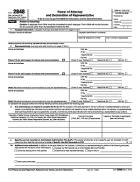 2848, Power of Attorney and Declaration of Representative