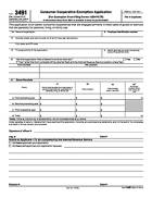 3491, Consumer Cooperative Exemption Application