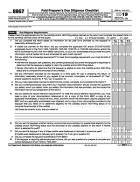 8867, Paid Preparer's Due Diligence Checklist