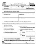 8872, Political Organization Report of Contributions and Expenditures