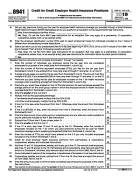 8941, Credit for Small Employer Health Insurance Premiums