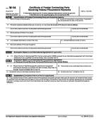 W-14, Certificate of Foreign Contracting Party Receiving Federal Procurement Payments