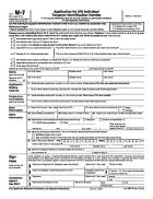 W-7, Application for IRS Individual Taxpayer Identification Number